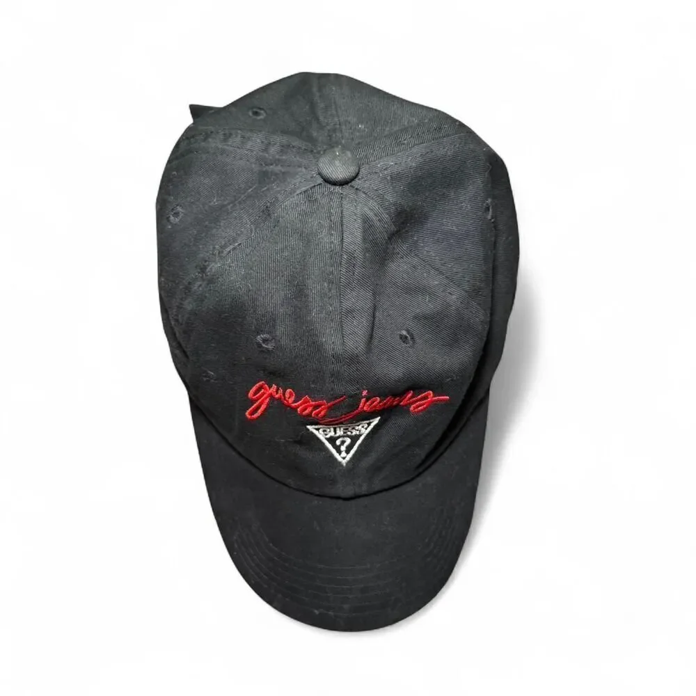 Vintage Guess embroidered logo Black Baseball snapback hat